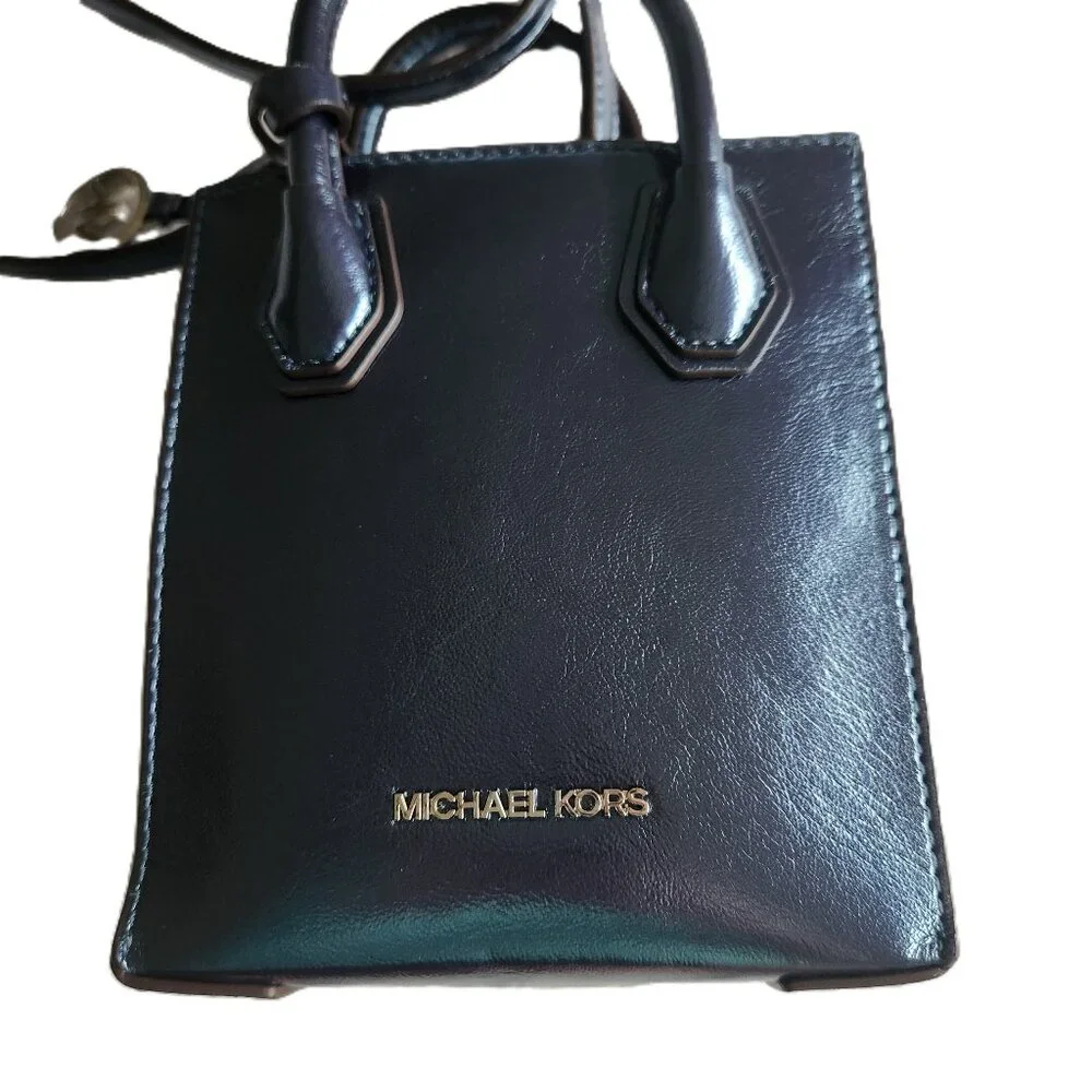 Mercer Extra-Small Patent Crossbody Bag Metallic Teal Blue - Picture 7 of 16